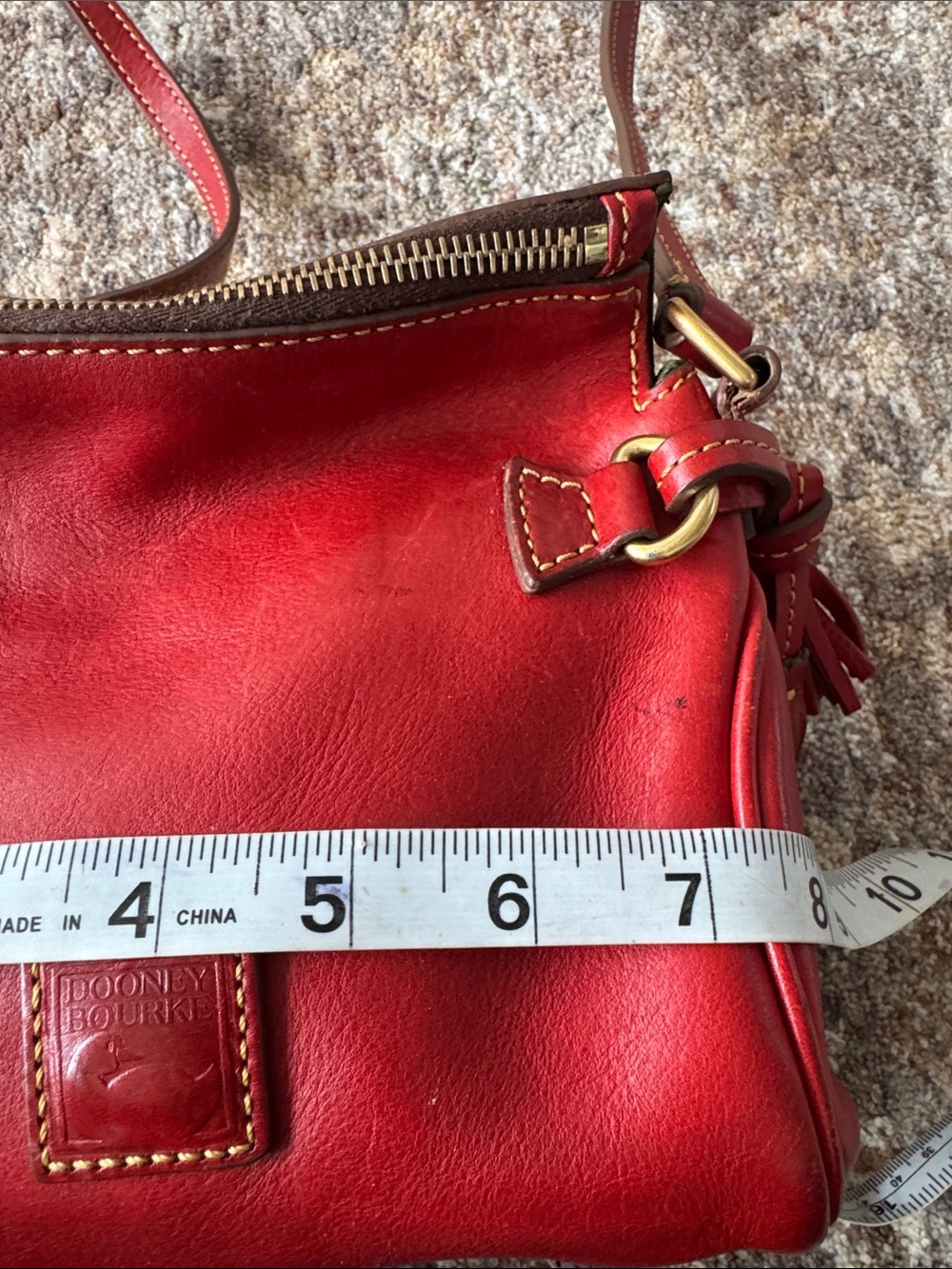 Dooney & Bourke Red Leather Crossbody Bag Florentine leather - Picture 11 of 16